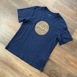 Coach New York Navy Blue Short Sleeve T Shirt Men's Sz M Classic Cracking*